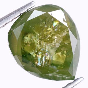 0,55 CT 6,00 x 5,2 x 2,2 mm, natuurlijke groene diamant, peervorm losse diamant voor sieraden, rustieke roosgeslepen diamanten verlovingsring