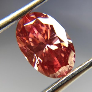 Diamante creato in laboratorio da 0,65 ct, taglio ovale, per anello, diamante sfuso rosa fancy, diamante per gioielli personalizzati unici, ecologico