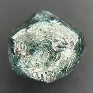Bague Argent Diamant Brut Naturel - Gris/bleu, 0.40-0.50 Ct, Taille 7.5