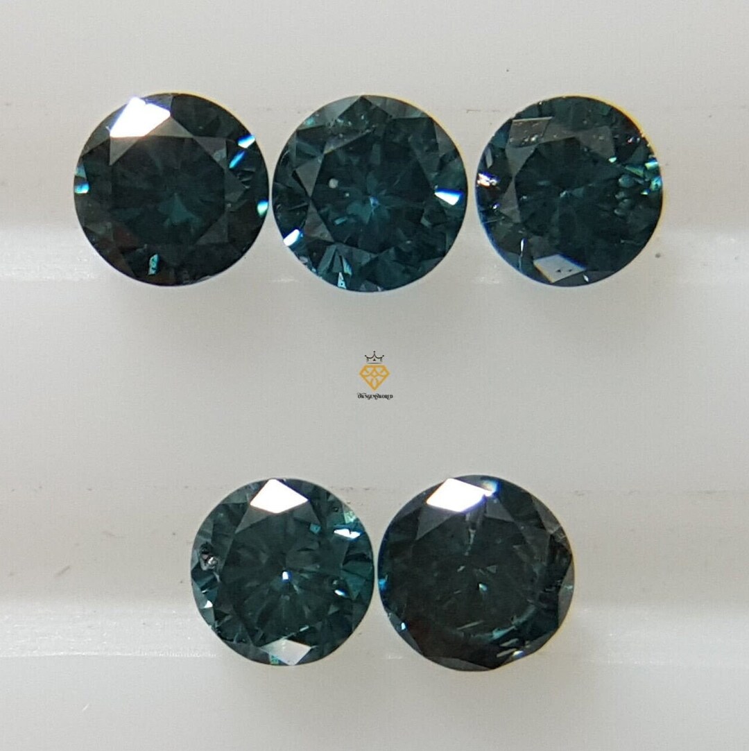 Natural Loose Blue Diamond Solitaire Round Brilliant Cut Etsy