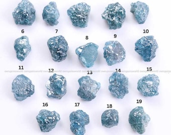 Natural Blue Rough Diamond, Raw Uncut Loose Diamond, Earth Mined Blue Diamond for Custom Jewelry and Collector Stone