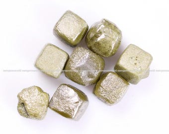 0.47 Ct Natural Yellow Cube Rough Diamond, Unique Uncut Raw Earth-Mined Stone,  Loose Diamond for Custom Design
