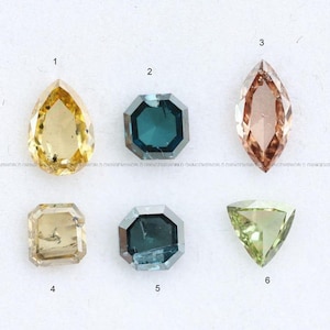 Lab Grown Fancy Color Diamond Set, Multi Shape Loose Diamonds, Yellow Teal Peach Green Diamonds, Unique Cut Lab Diamond For Jewelry Making