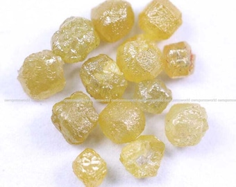 1.07 Ct Natural Rough Yellow Diamond Lot, Irregular Shape Uncut Raw Diamonds, Earth-Mined Loose Stones for Jewelry Making