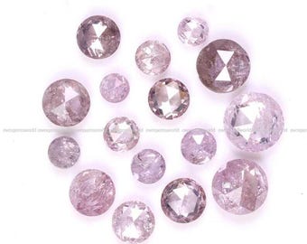 Natuurlijke roze roos geslepen diamant, rond geslepen losse diamanten, zeldzame rustieke aarde gedolven mooie kleurstenen voor verlovingsringsieraden