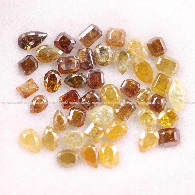 Natural Rustic Yellow & Brown Diamond Lot, Mixed Shape Rose Cut Loose Diamonds, Real Earth-Mined Stones for Custom Jewelry
brilliant cut diamonds, mixed color diamonds, brown brilliant diamond, salt and pepper diamonds, fancy color loose diamonds, wholesale diamond lot, loose diamonds for jewelry, handmade jewelry supplies, mixed brilliant cut gems, rustic round diamonds, jewelry designers diamonds, fine jewelry stones, wholesale gemstone supply, brilliant cut diamond mix