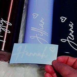 Custom Name Decal with Heart: Personalized Vinyl Sticker
