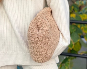 Sac nuage fait main beige | Pochette en crochet au crochet | Cadeau pour femme Sac