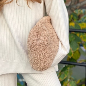 Beige Handgemachte Wolke Tasche | Teddy Pouch Häkeltasche | Geschenk für Frauen Tasche