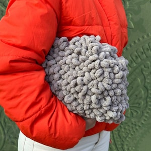 Mink Puffy Bag | Handmade Puffy Bag | Knitting Teddy Clutch with Handbag