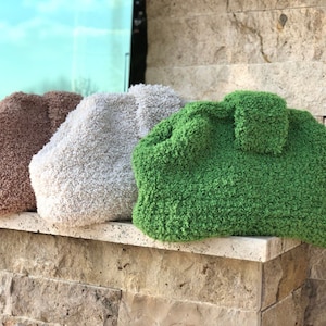Handgefertigte Knödel Clutch Tasche | Teddy Handtasche häkeln | Grüne Teddy Clutch Tasche | Handtasche für Damen
