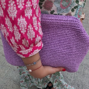 Natural Raffia Clutch Bag | Crochet Raffia Pouch Clutch Bag | Straw Summer Handbag for Women
