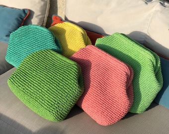 Knitting Raffia Clutch Bag | Straw Raffia Pouch Bag With Hidden Metal Locked | Summer Handbag For Wedding