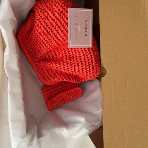 Orange Raffia Clutch Bag Straw Knitted Raffia Bag Pouch Clutch Bag With Hidden Metal Locked image 9