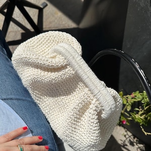 Ivory Raffia Bag For Women | Handmade Woven Straw Purse With Zipper | Boho Summer Bag For Beach Outfits Travel Weddings Or Everyday Use