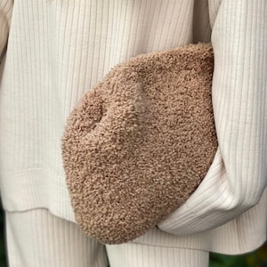 Beige Hochzeit Clutch Tasche Teddy Clutch für Frauen Handtasche | Knödel Clutch Tasche | Geschenk für Frau