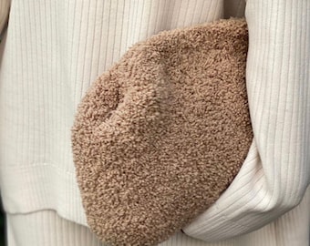 Beige Wedding Clutch Bag Teddy Clutch for women Handbag | Dumpling Clutch Bag | Gift for Wife