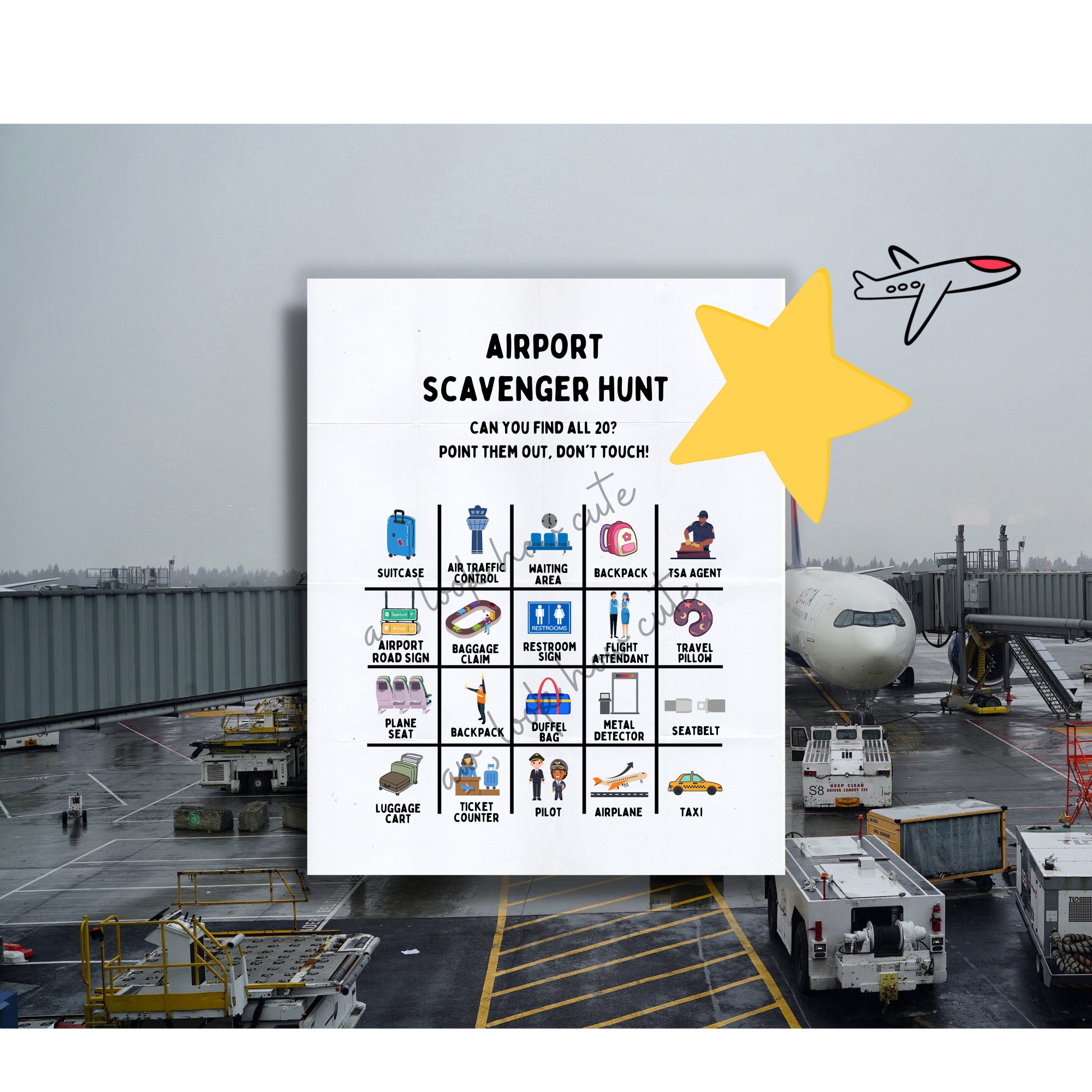 Airport Scavenger Hunt for All Ages, Printable Airport Game for Family ...