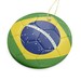 World Cup 2022 Christmas Ornament , Brazil Flag On Soccer , Christmas Circle , 7.5cm / 2.9 in 