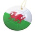 World Cup 2022 Christmas Ornament , Wales Flag On Soccer , Football Christmas Circle , 7.5cm / 2.9 in 