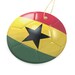 World Cup 2022 Christmas Ornament , Ghana Flag On Soccer , Football Christmas Circle , 7.5cm / 2.9 in 