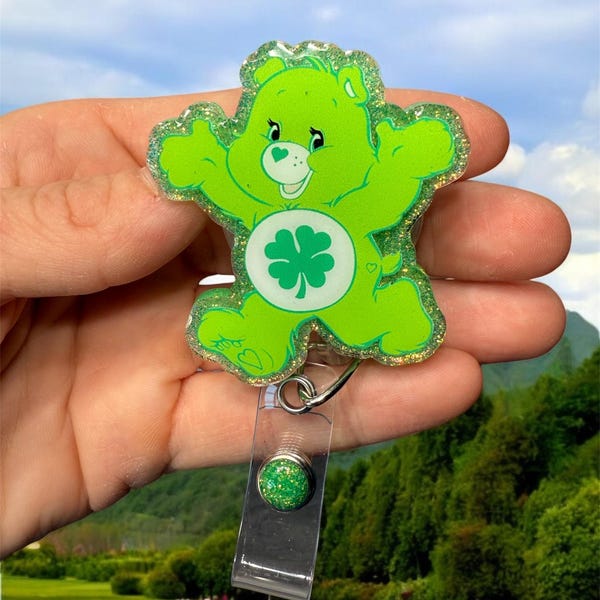 Porta badge per San Patrizio, porta badge per infermiere, porta badge per insegnanti, porta badge retrattile, porta badge glitterato, porta badge per infermieri, porta badge per ansia