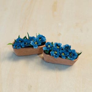 Miniatur Blumentopf im Bodentopf Puppenhaus Maßstab 1:12 blau