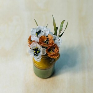 Miniature Flower bouquet Dollhouse Boho 1:12 scale in a jug