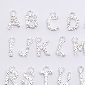 Zusätzlicher Buchstabe mit Zirkonia Kristallen 925 Silber