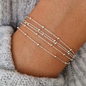 Satellite bracelet multi-row 925 silver very delicately filigree