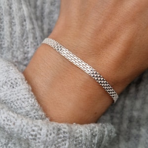 Bismarck bracelet wide 925 silver mesh bracelet 4 mm