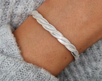 Snake bracelet braided 925 silver
