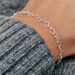 Herzchen Armband 925 Silber filigran zart