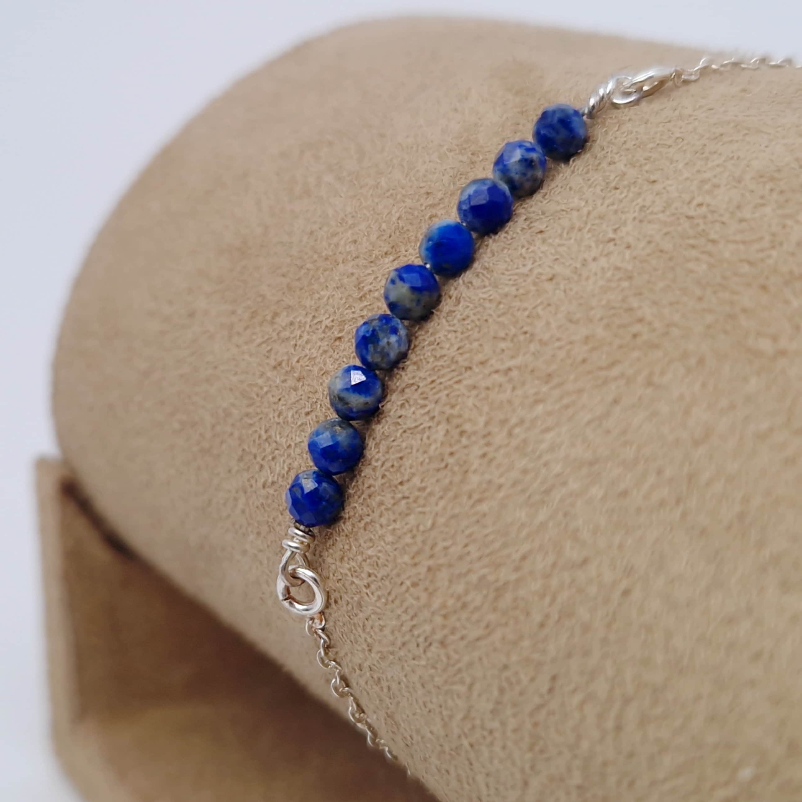 Bracciale Lavorato A Maglia Con Pietra Preziosa Di Lapislazzuli - Foto 12