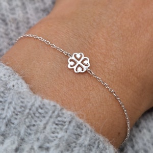 Bracelet cloverleaf 925 silver filigree delicate lucky clover lucky charm