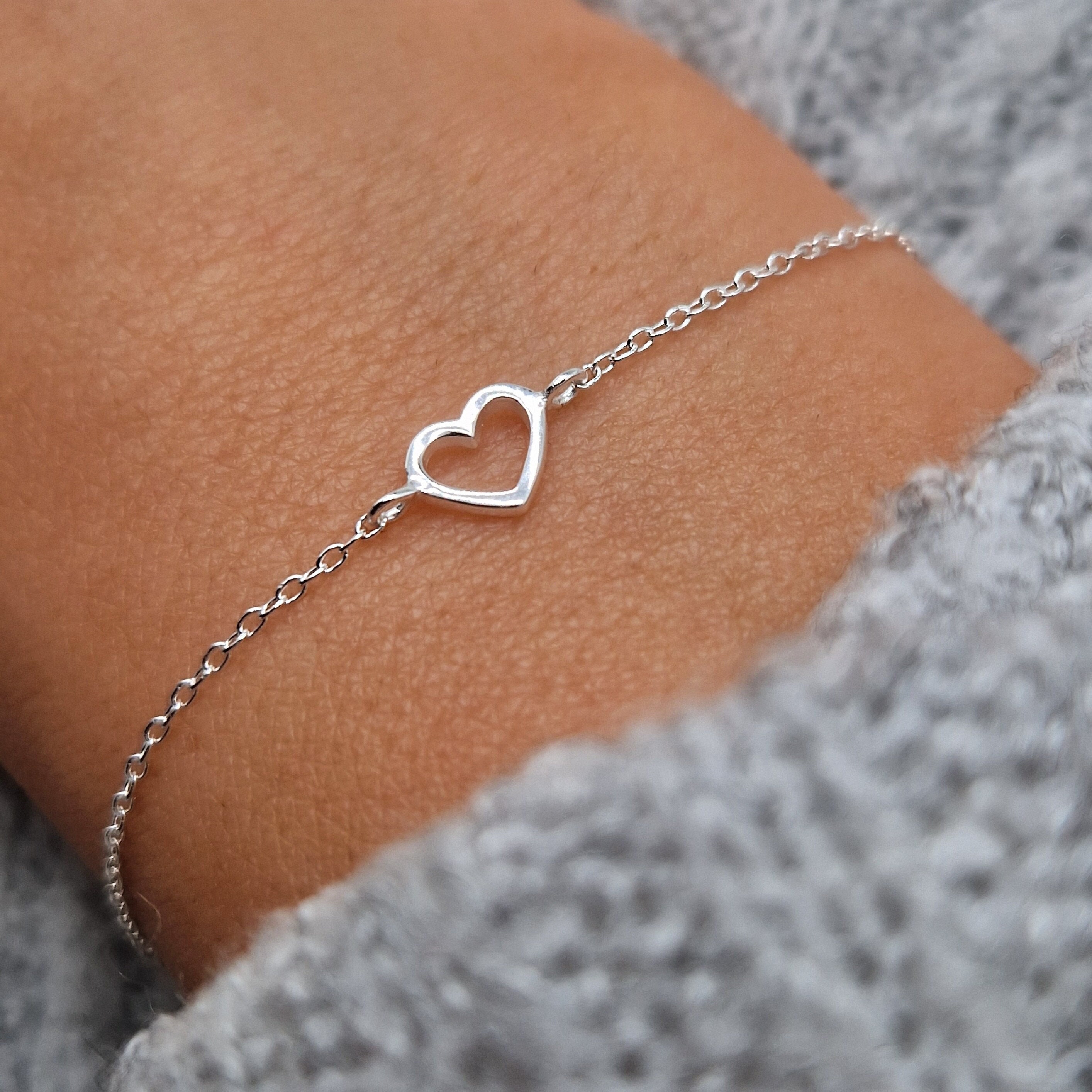 SILVER925 HEART MOTIF BRACELET/シルバー/ブレス Bracelet Heart Hollow 925 Silver Filigree Delicate - Etsy