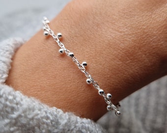 Armband gewebt mit Perlen 925 Silber