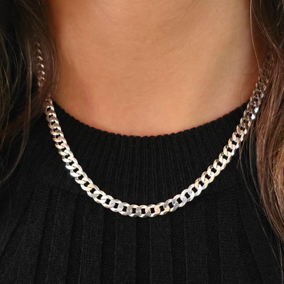 5mm 22 Inch Curb Chain Zales Men's Curb Chain Necklace In Sterling