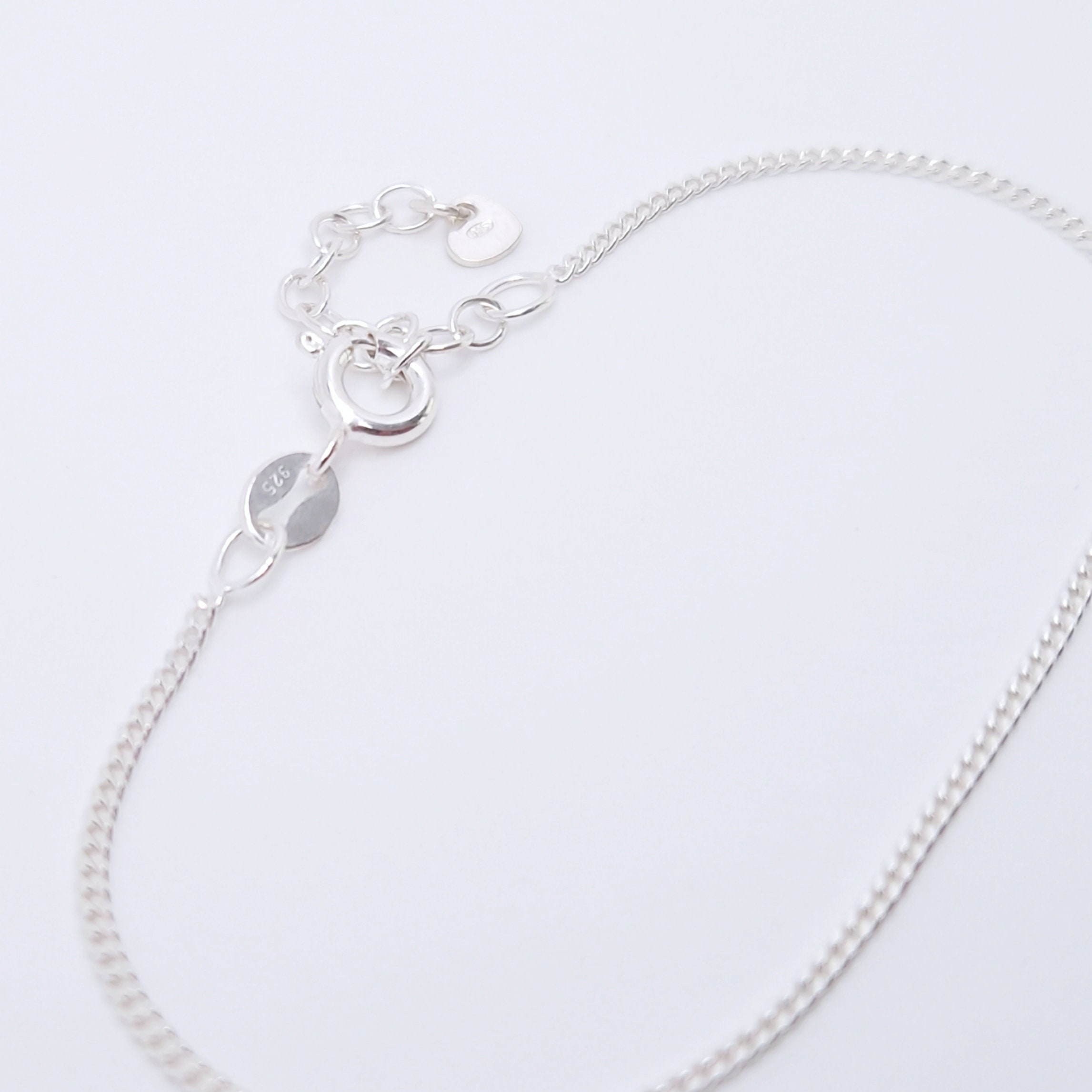 Bracelet Delicate Curb 925 Silver Layering Anchor Chain