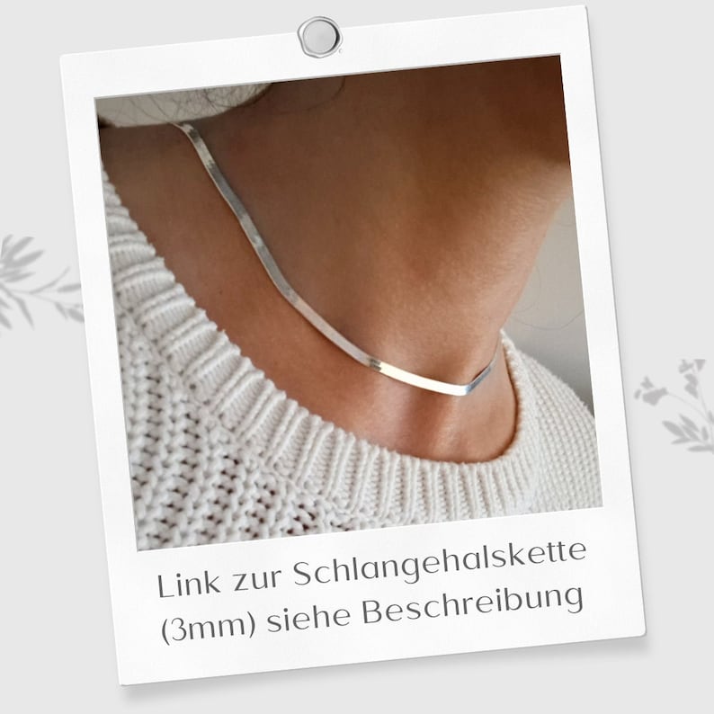 Slangenketting plat breed 925 zilveren visgraat collier 5,5 mm afbeelding 9