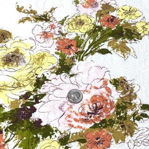 1950s Pink Rose Barkcloth,1950s Bark cloth, Vintage Fabric, Mid-century Fabric, Designer Fabric, 1950&#39;s Fabric, Mid-century Design,