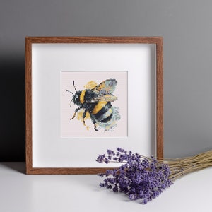 Bumble Bee Cross Stitch PDF Pattern Summer Embroidery Bumble Bee Handmade Gift Natural Cross Stitch Insect Home Decor Digital Easy Pattern