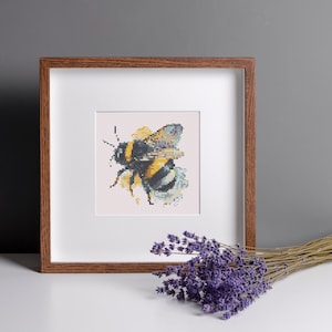 Bumble Bee Cross Stitch PDF Pattern Summer Embroidery Bumble Bee Handmade Gift Natural Cross Stitch Insect Home Decor Digital Easy Pattern