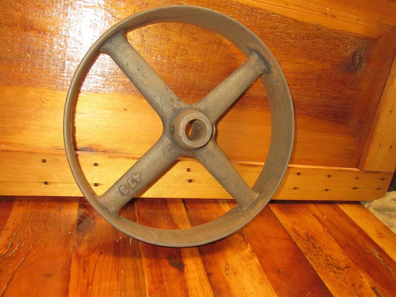 Antique Industrial Cast Pulley Belt Wheel Flywheel Rustic Etsy
