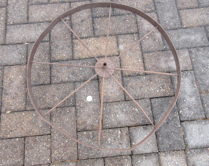 Antique Rusty Metal Spoke Wheel Farm Implement Rustic Etsy