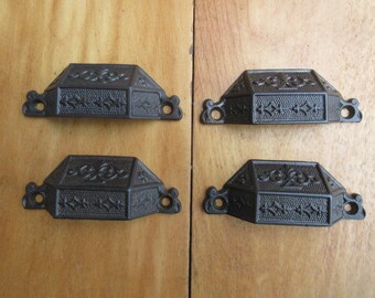 4 Antique Cast Iron Letterpress Type Case Pulls  S21