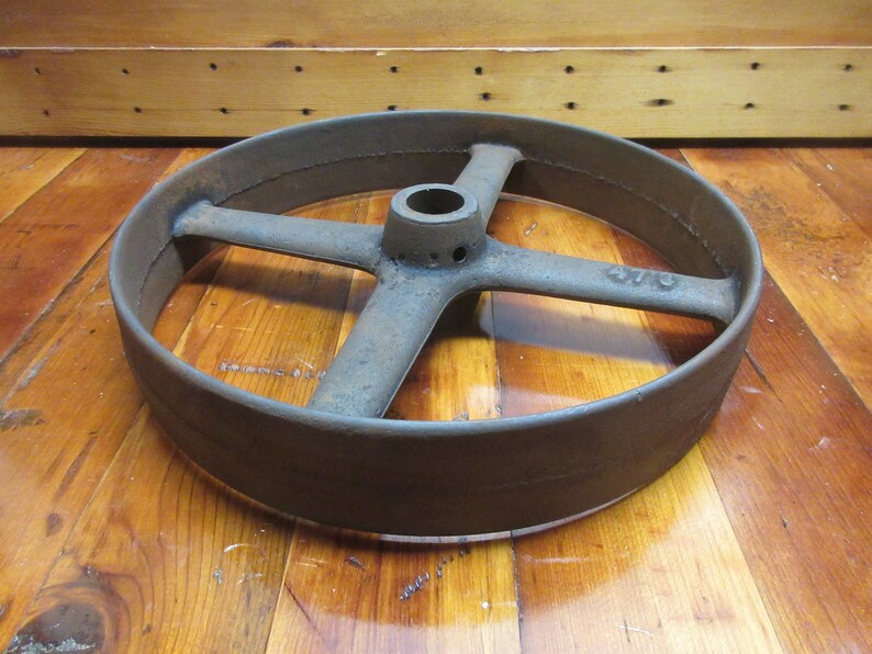 Antique Industrial Cast Pulley Belt Wheel Flywheel Rustic Etsy