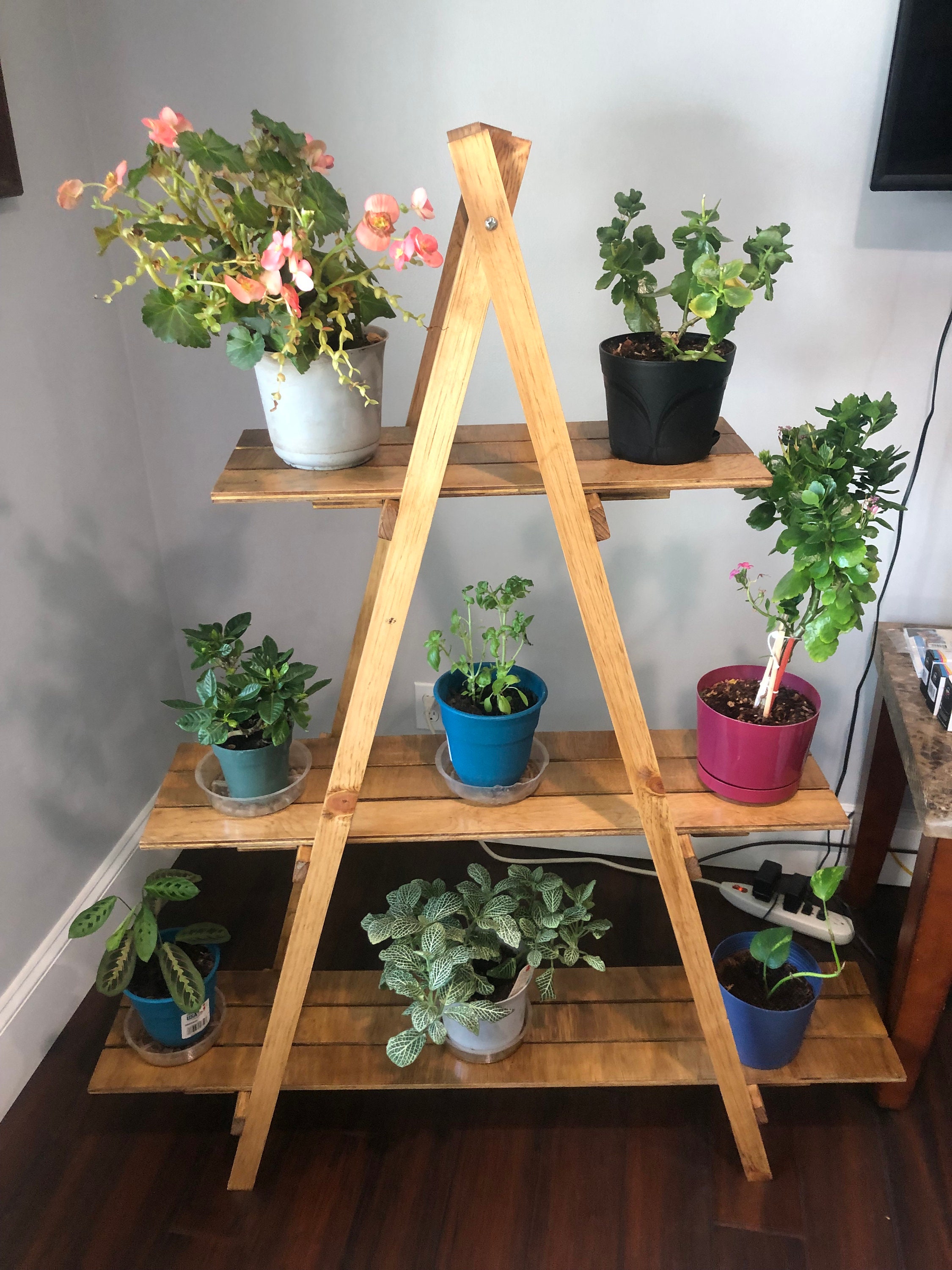 Folding Ladder Plant Stand - Etsy