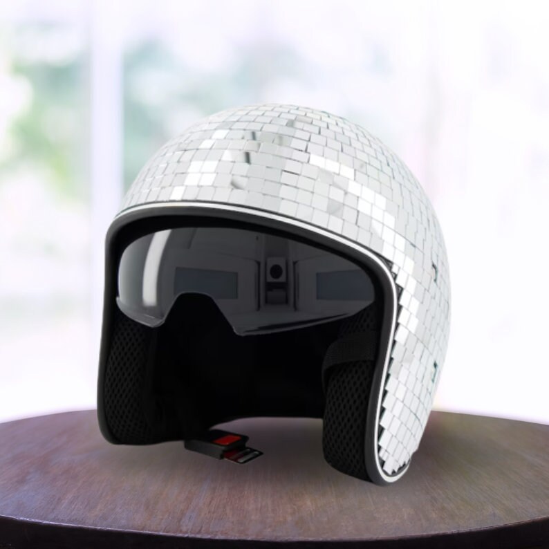 Disco Ball Helmet Mirror Ball Texture Festival Accessories Etsy