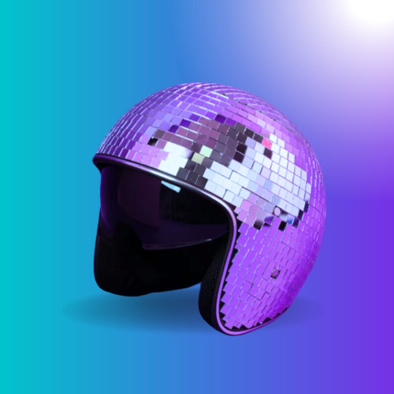 Disco Ball Helmet Mirror Ball Texture Festival Accessories Etsy